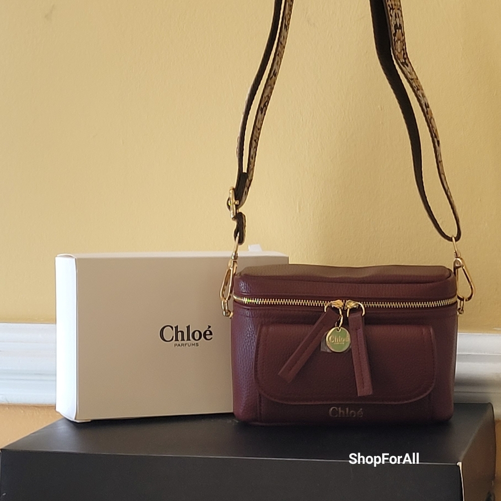 Chloe Burgundy Crossbody Bag - Picture 5 of 15